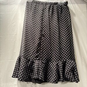 Vintage Anthony Richard's Womens Black/White Polka Dot Layered Midi Skirt Sz 10